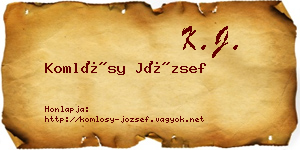 Komlósy József névjegykártya